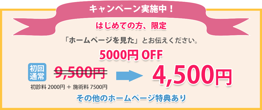 初回限定・ホームページ限定キャンペーン